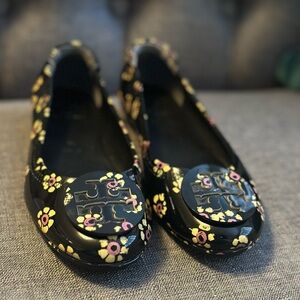 Tory Burch Black Floral Ballet